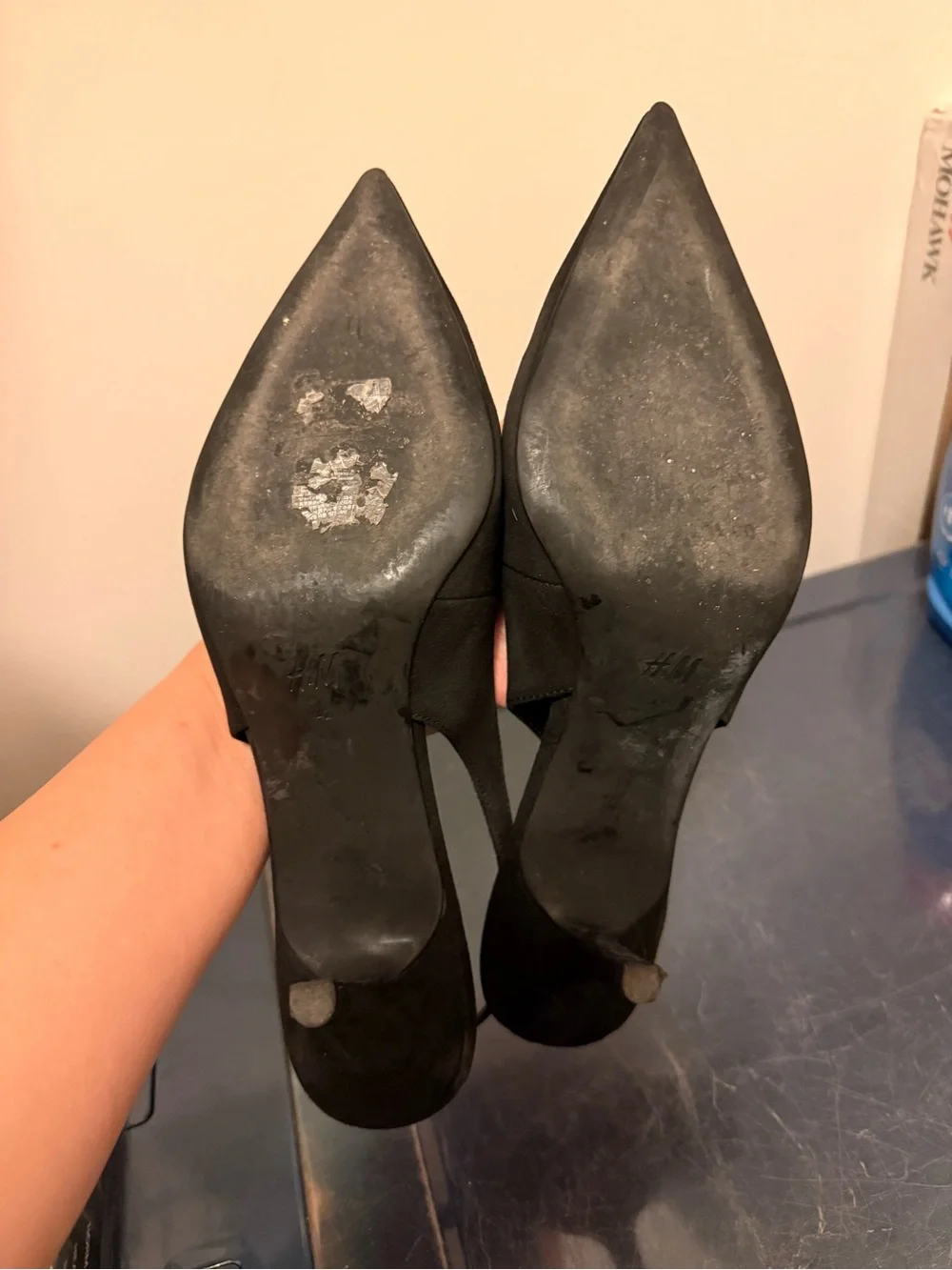 H&M Black Pointed Slingback Heels